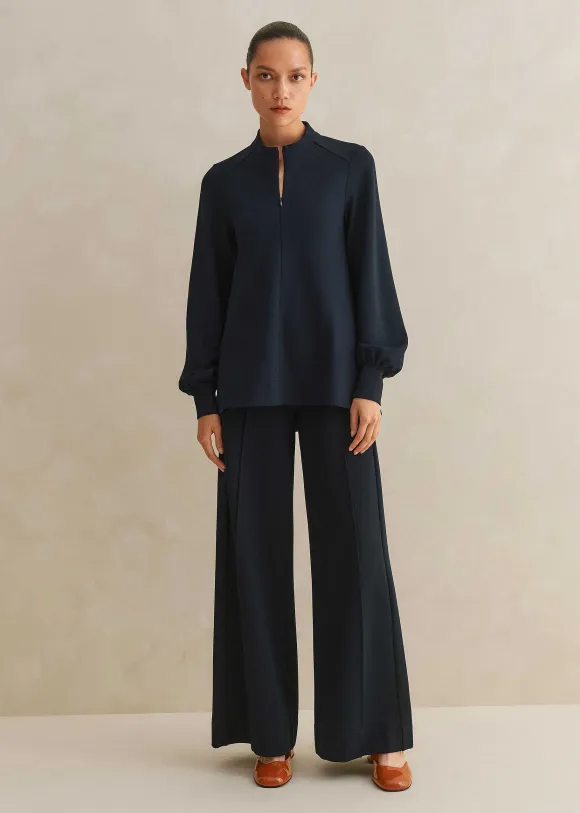 Short-Length Travel Tailoring Wide-Leg Palazzo Co-Ord