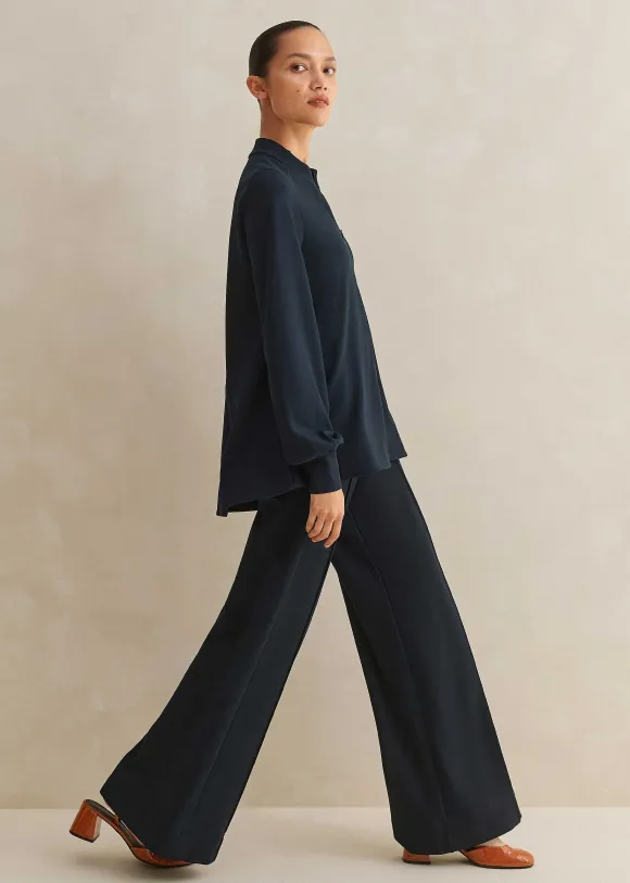 Short-Length Travel Tailoring Wide-Leg Palazzo Co-Ord