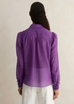 Silk Cotton Frill Detail Blouse