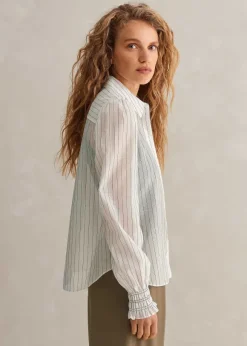Silk Cotton Stripe Shirt