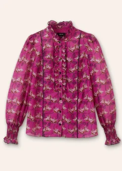 Silk Cotton Waterlily Print Blouse