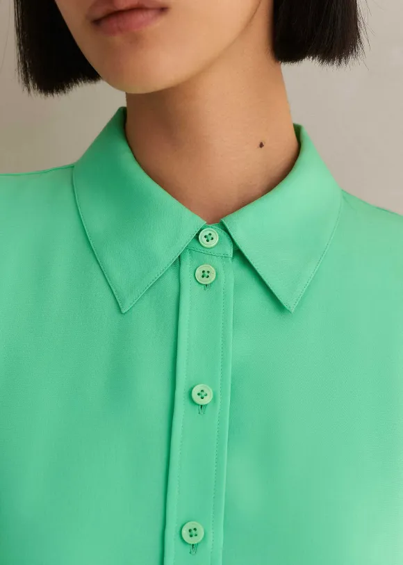 Silk Cropped Shirt