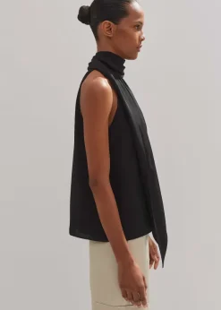 Silk Pussybow Halterneck Top