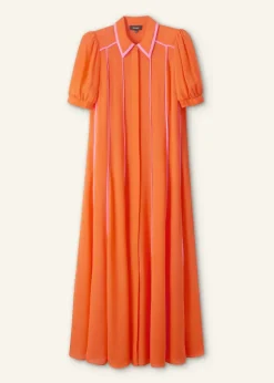 Silk Short Sleeve Maxi Dress + Belt