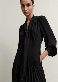 Silk Statement V-Neck Maxi Dress + Belt