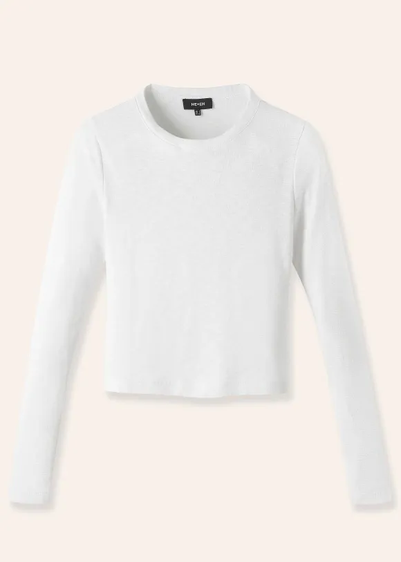 Slub Jersey Crop Crew Neck Top