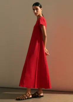 Slub Jersey Midi Swing Dress