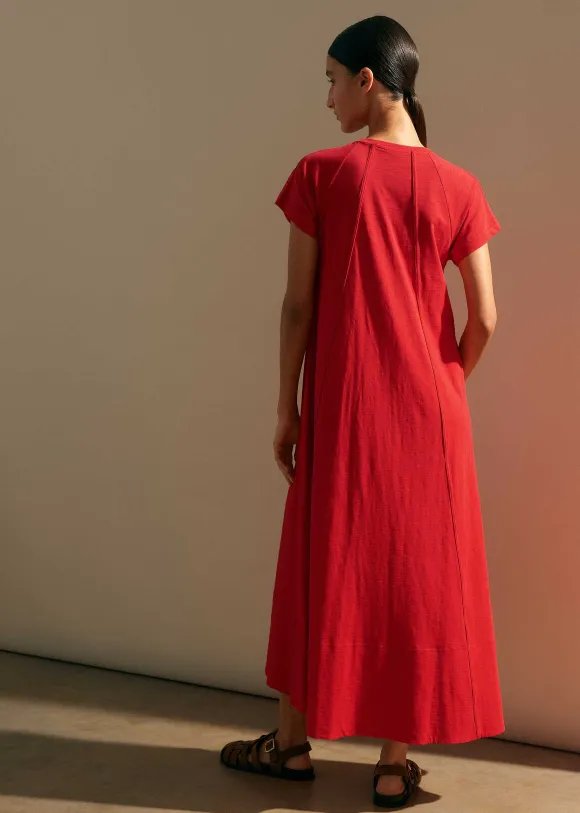 Slub Jersey Midi Swing Dress
