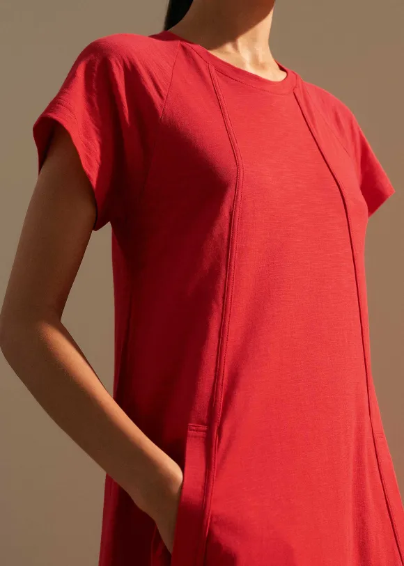Slub Jersey Midi Swing Dress