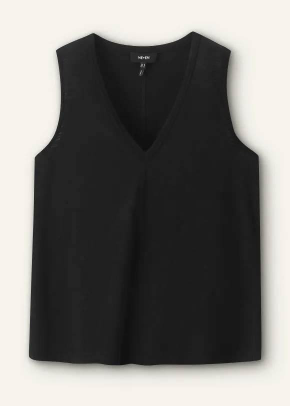 Slub V-Neck Swing Vest