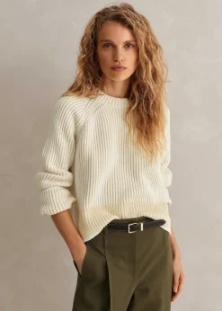 Soft-Touch Cotton Rib Weekend Jumper