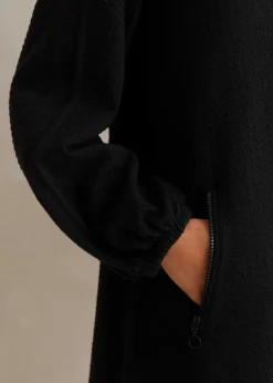 Sporty Jacquard Zip Up Swing Dress