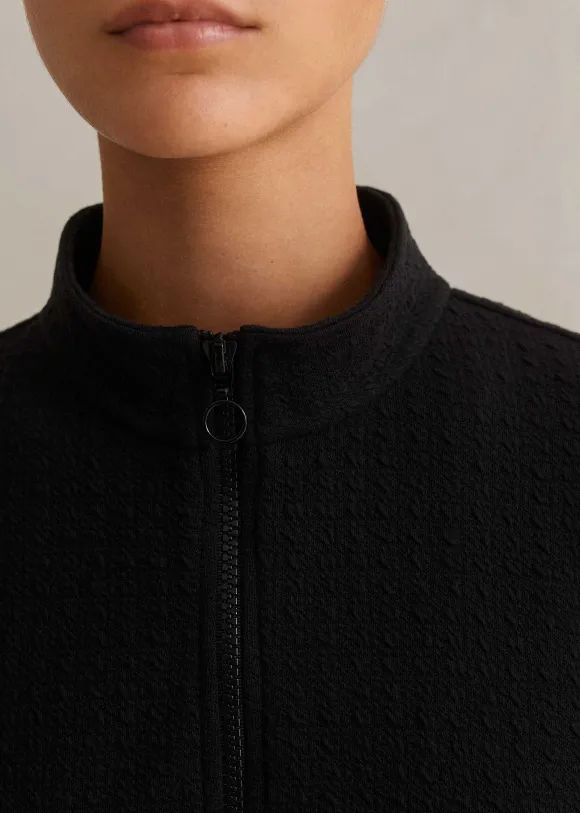 Sporty Jacquard Zip Up Swing Dress