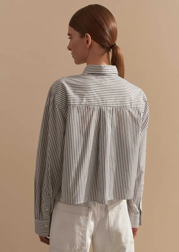 Stripe Boxy Crop Shirt
