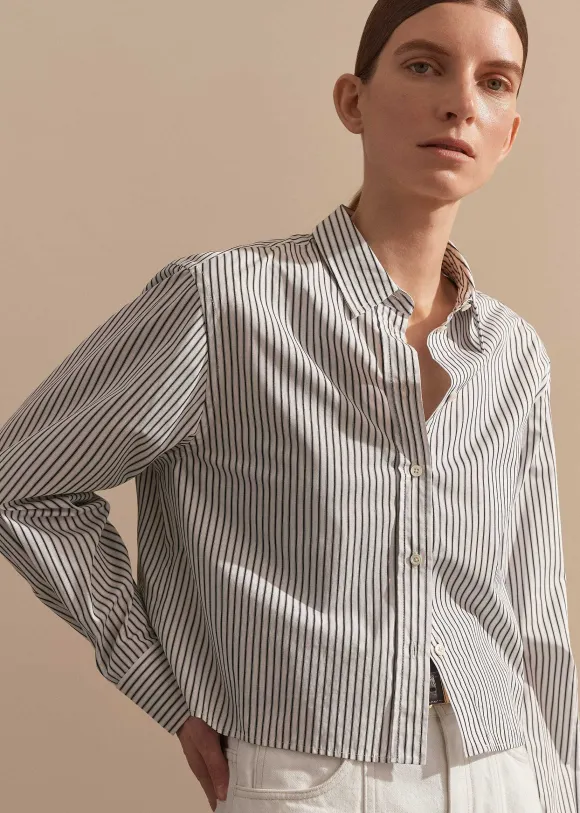 Stripe Boxy Crop Shirt