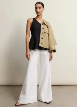 Structured One Shoulder Peplum Knit Top