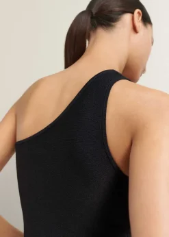 Structured One Shoulder Peplum Knit Top