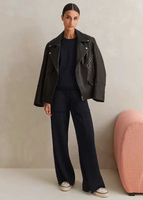 Sweatshirting Wide-Leg Trouser