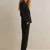Textured Boyish Cigarette Pant Suit