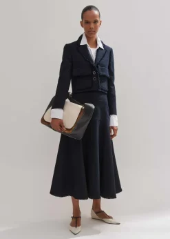 Textured Cotton-Blend Skirt