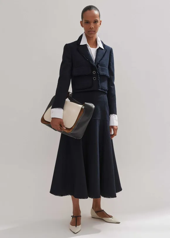 Textured Cotton-Blend Skirt