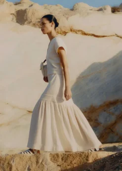 Textured High-Waisted Maxi Skirt Co-Ord