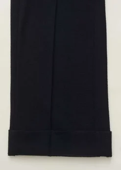 Textured High-Waisted Wide-Leg Crop Trouser