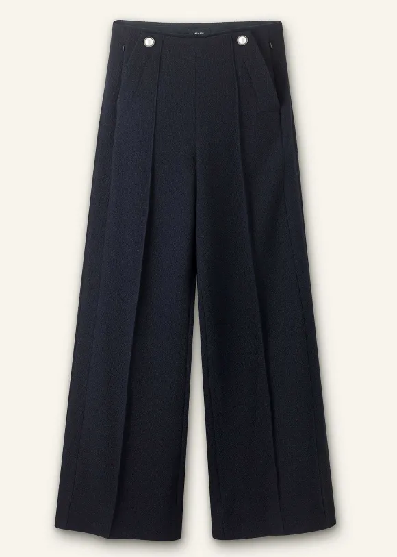 Textured High-Waisted Wide-Leg Trouser