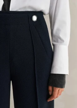 Textured High-Waisted Wide-Leg Trouser