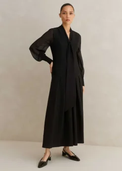 Textured Midi Dress + Belt