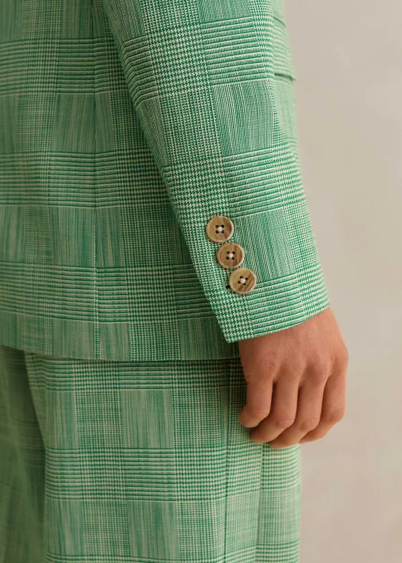 Textured Prince Of Wales Check Blazer