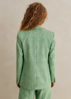 Textured Prince Of Wales Check Blazer