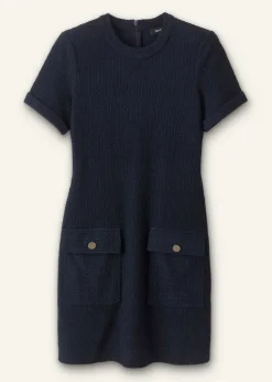 Textured Short Sleeve Shift Dress