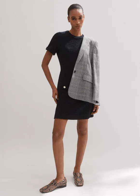Textured Short Sleeve Shift Dress