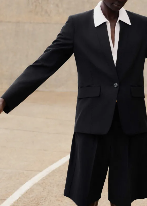 Textured Tailored Short Suit
