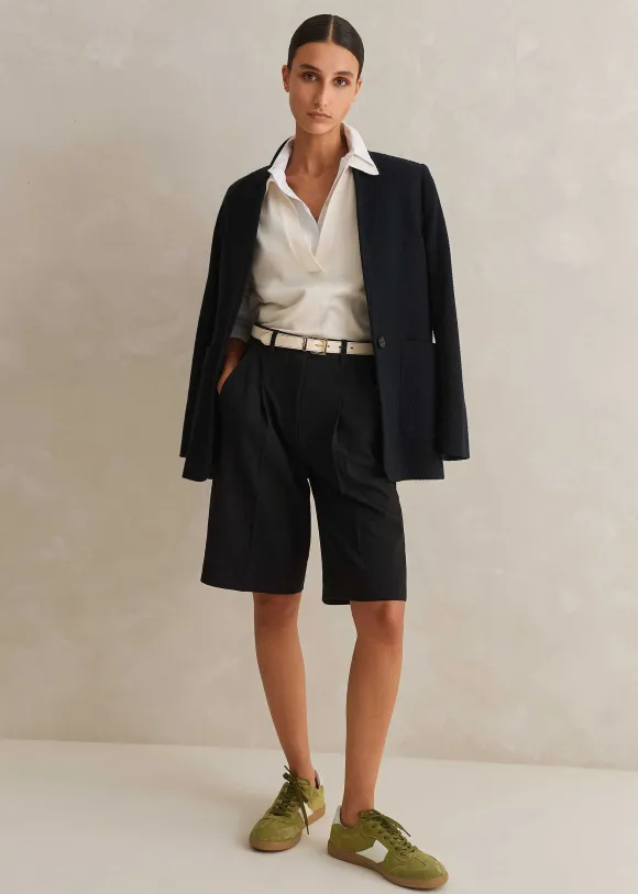 Textured Tailoring Longline Short