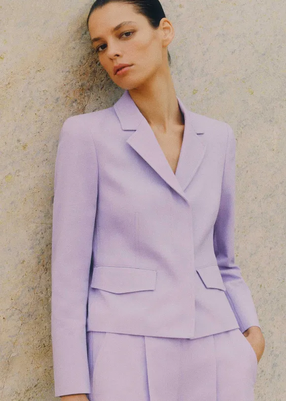 Textured Tapered Trouser Suit