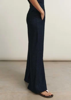 Textured Wide-Leg Palazzo Pant