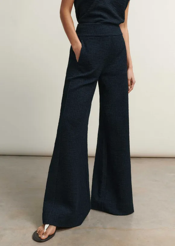 Textured Wide-Leg Palazzo Pant