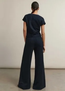 Textured Wide-Leg Palazzo Pant