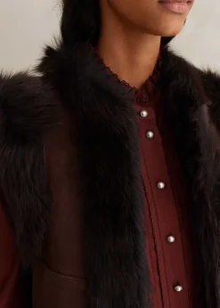 Toscana Shearling Reversible Cropped Gilet