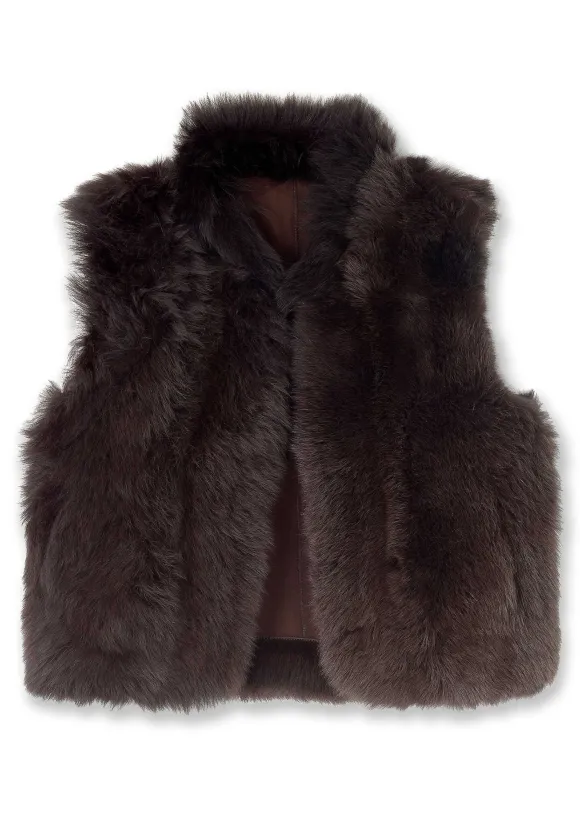 Toscana Shearling Reversible Cropped Gilet