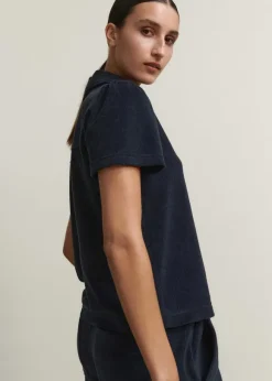 Towelling Polo Top