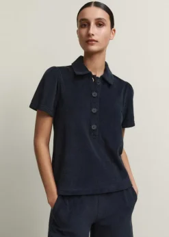Towelling Polo Top