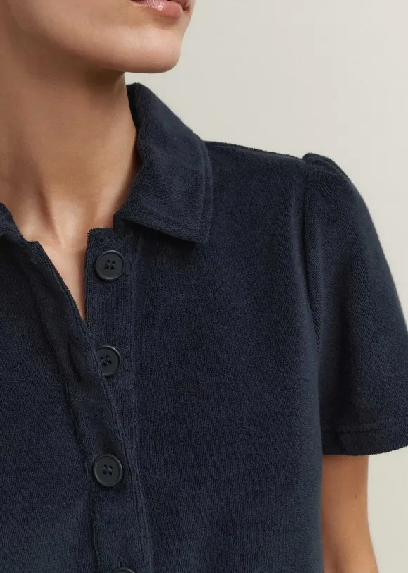Towelling Polo Top