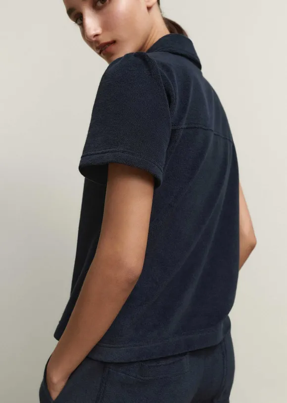 Towelling Polo Top