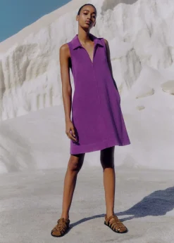 Towelling Sleeveless Swing Dress