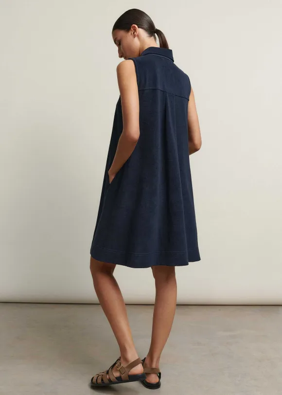 Towelling Sleeveless Swing Dress