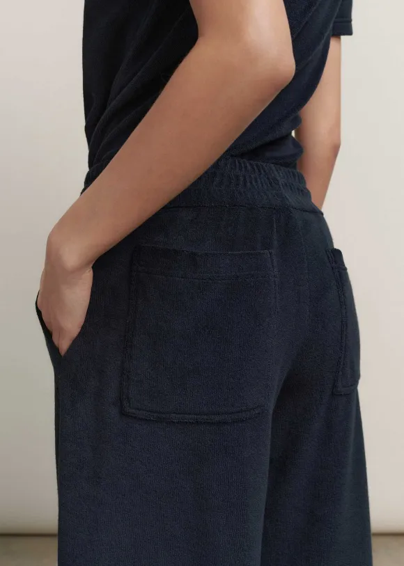 Towelling Wide-Leg Crop Trouser