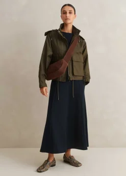 Travel Tailoring Boat Neck Midi Dress